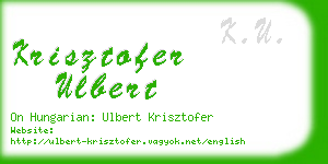 krisztofer ulbert business card